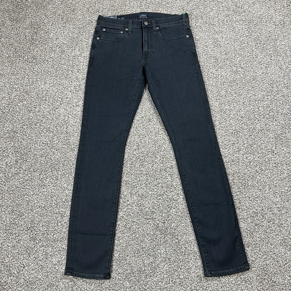 NWT: J Crew Jeans Men's 30x32 Blue 250 Skinny Dark Wash Mid Rise Stretch Denim